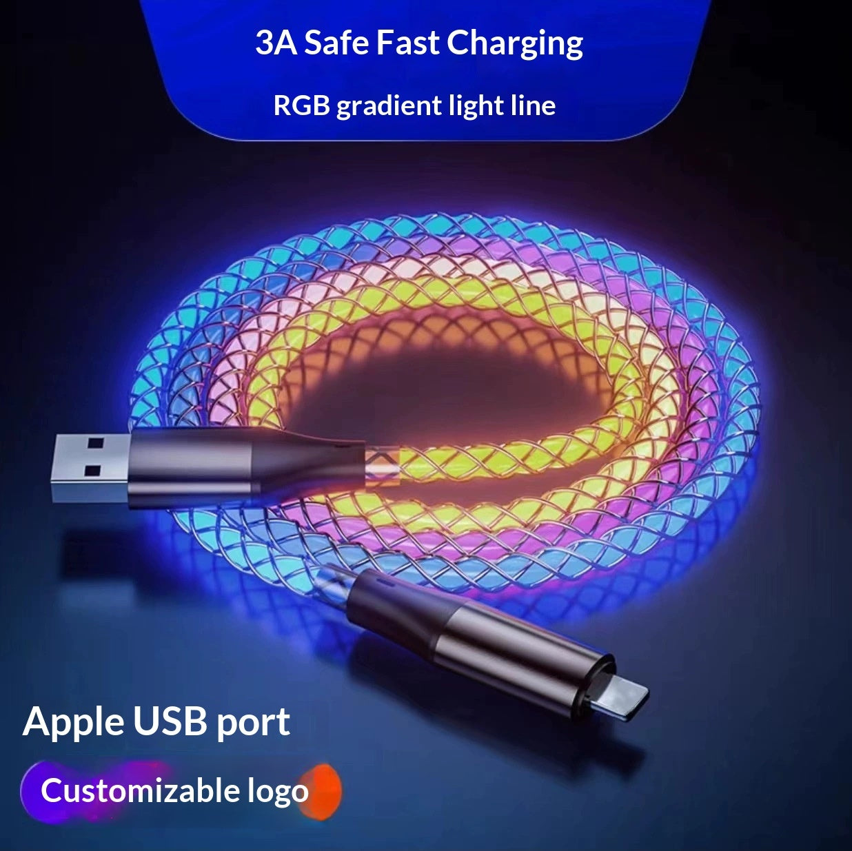 RGB Colorful Data Cable Luminous Charging Cable